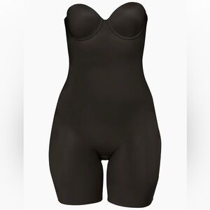 SPANX black Suit your Fancy Shapewear underwire strapless bodysuit size L NWOT